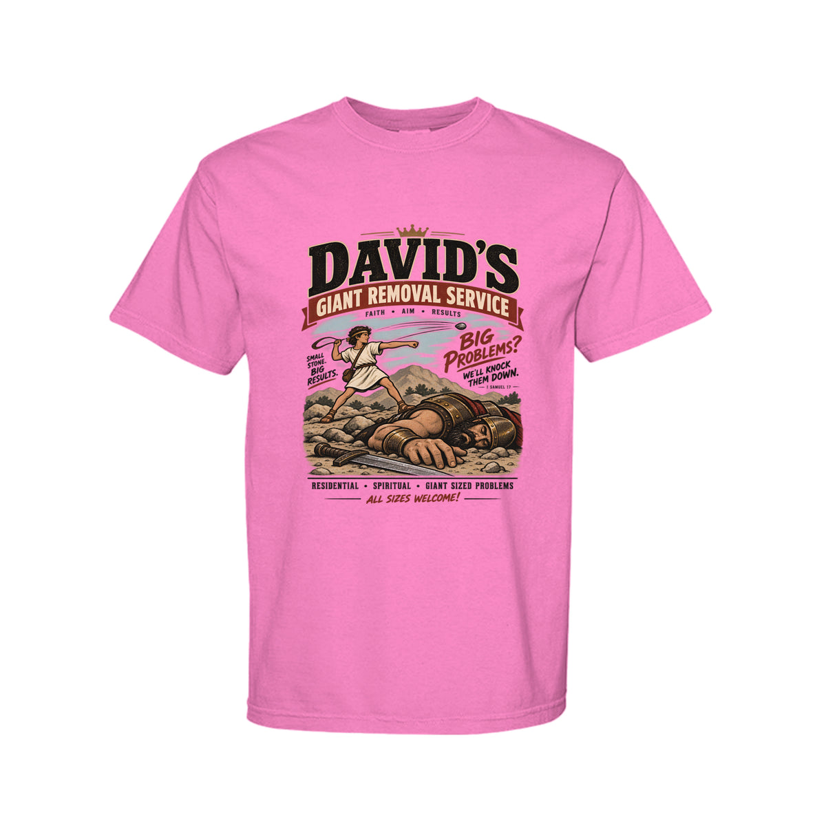 David's Giant Removal Service Funny Christian T-Shirt
