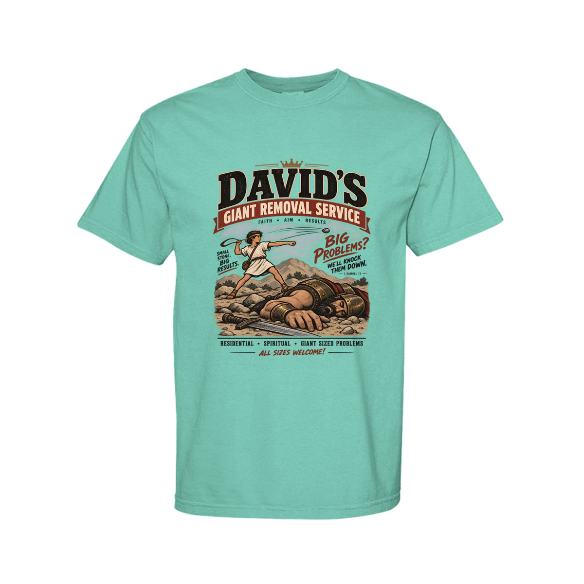 David's Giant Removal Service Funny Christian T-Shirt