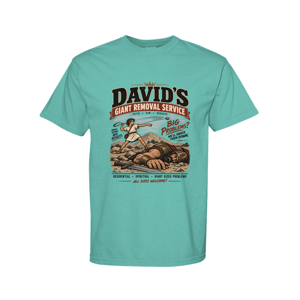David's Giant Removal Service Funny Christian T-Shirt
