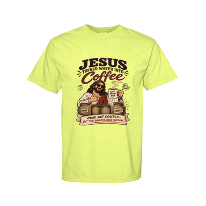 Jesus Turned Water Into Coffee Funny Christian T-Shirt