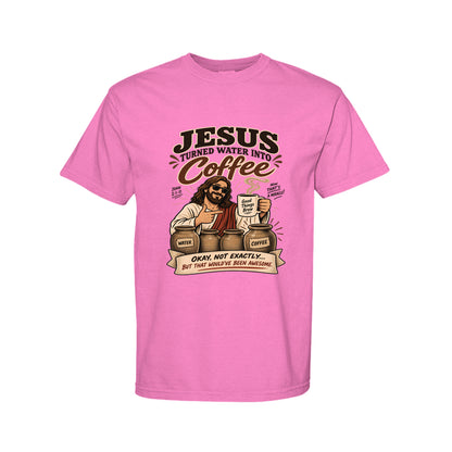 Jesus Turned Water Into Coffee Funny Christian T-Shirt