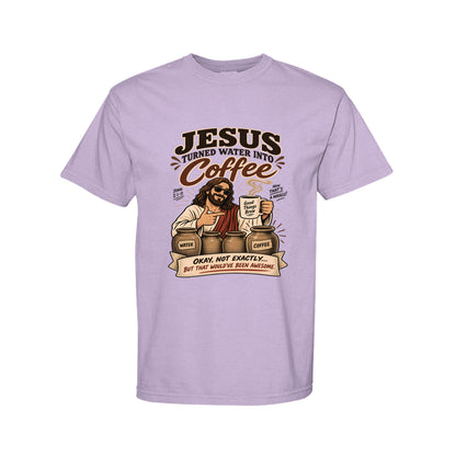 Jesus Turned Water Into Coffee Funny Christian T-Shirt
