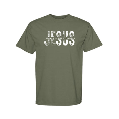 Jesus Moves in the Stillness Christian T-Shirt