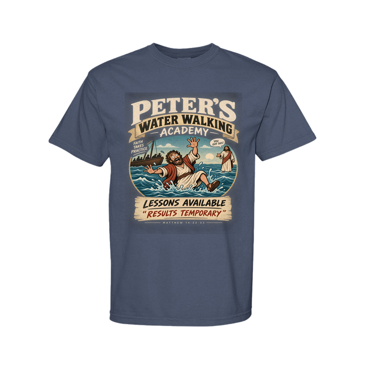 Peter's Water Walking Academy Funny Christian T-Shirt
