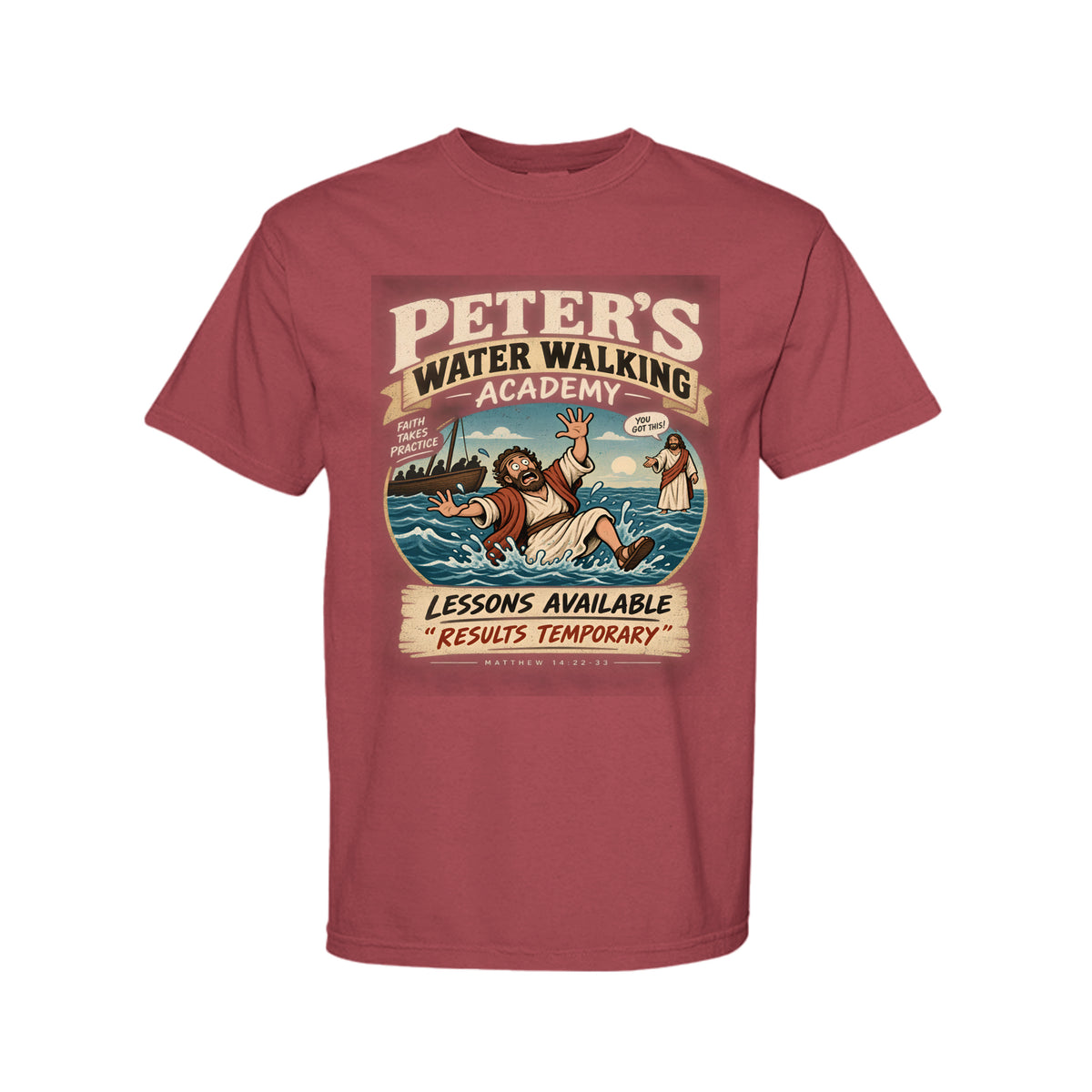 Peter's Water Walking Academy Funny Christian T-Shirt