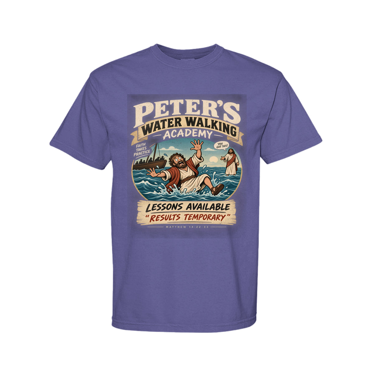 Peter's Water Walking Academy Funny Christian T-Shirt