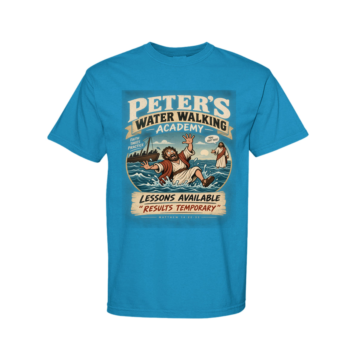 Peter's Water Walking Academy Funny Christian T-Shirt