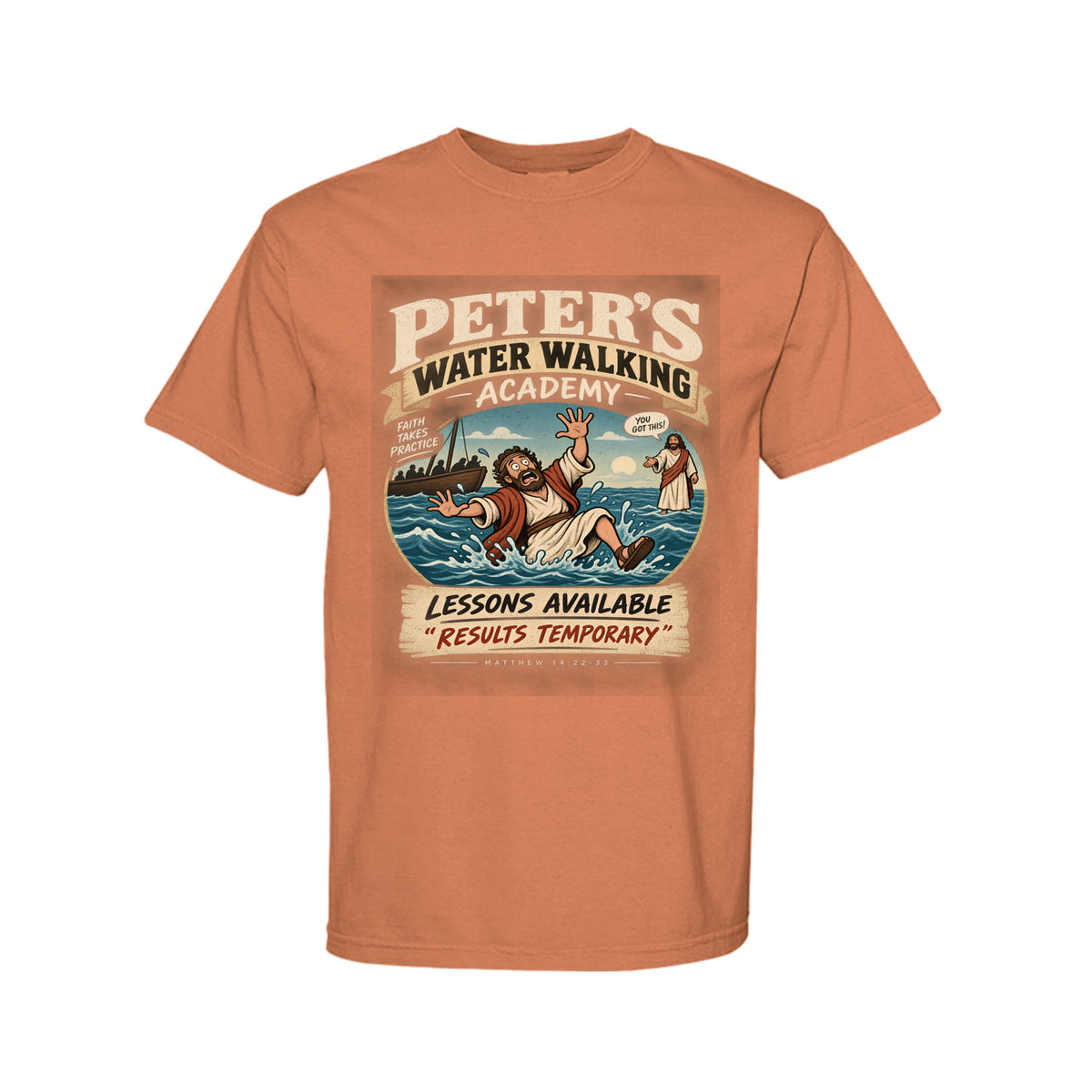 Peter's Water Walking Academy Funny Christian T-Shirt
