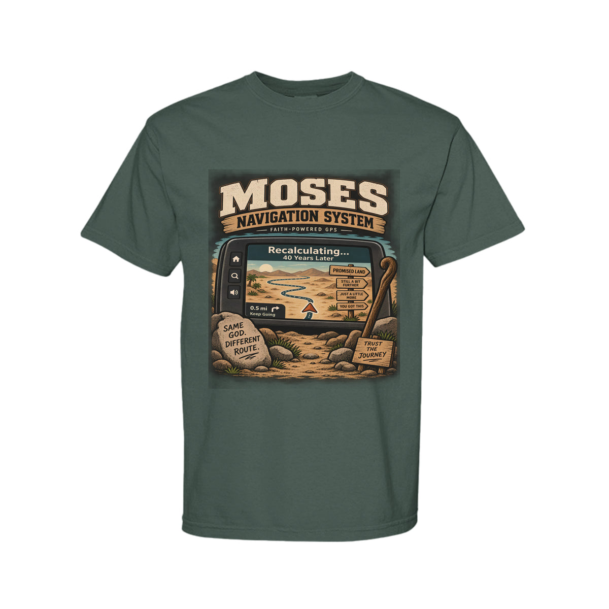 Moses Navigation System Funny Christian T-Shirt