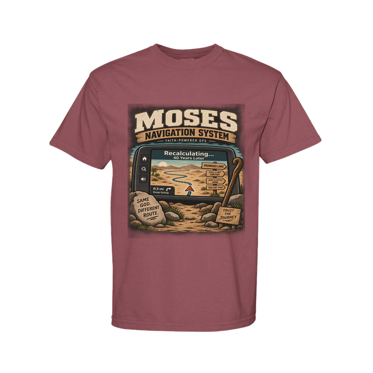Moses Navigation System Funny Christian T-Shirt