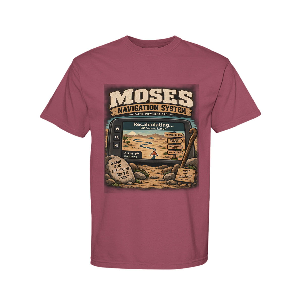 Moses Navigation System Funny Christian T-Shirt