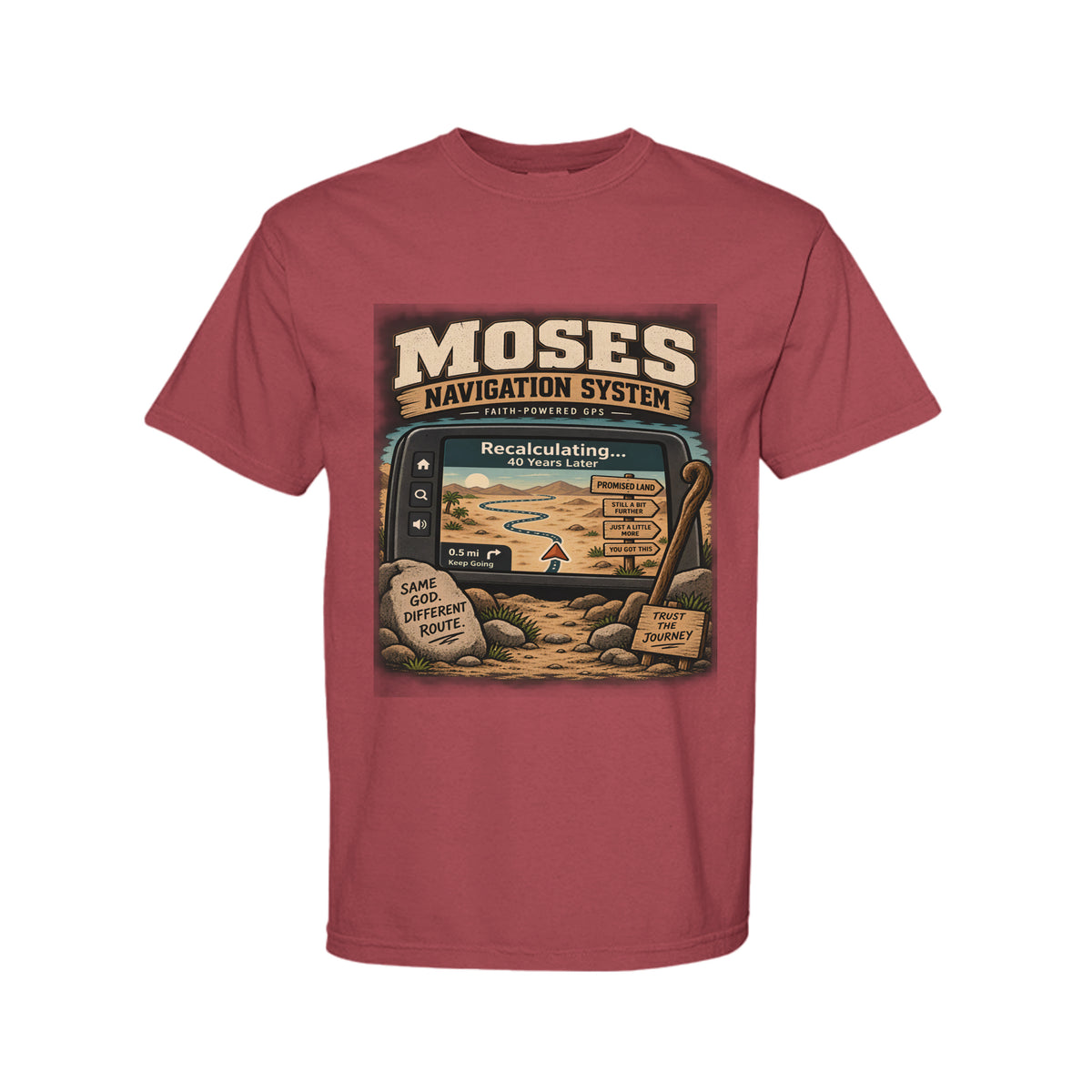 Moses Navigation System Funny Christian T-Shirt