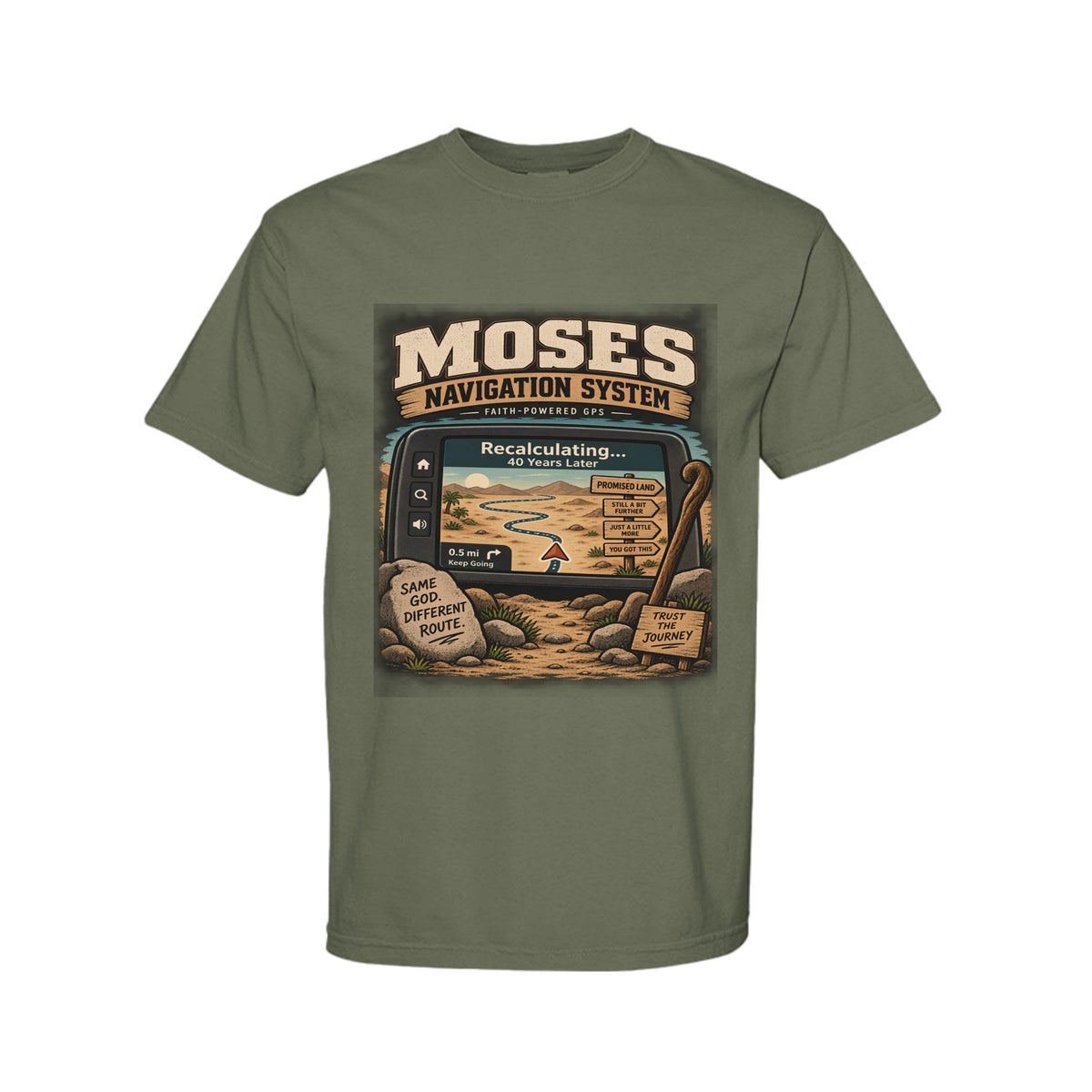 Moses Navigation System Funny Christian T-Shirt