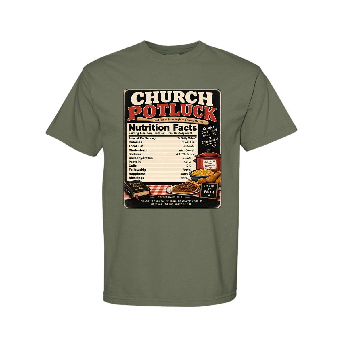 Church Potluck Funny Christian T-Shirt