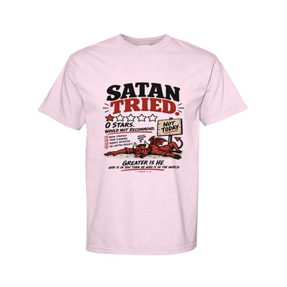Satan Tried Zero Stars Funny Christian T-Shirt