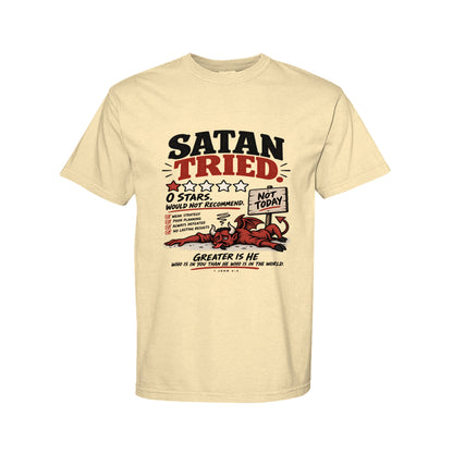 Satan Tried Zero Stars Funny Christian T-Shirt