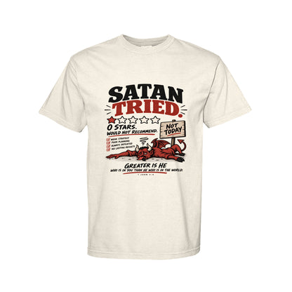 Satan Tried Zero Stars Funny Christian T-Shirt