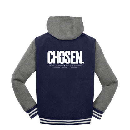 CHOSEN Christian letterman jacket, 1 Peter 2:9