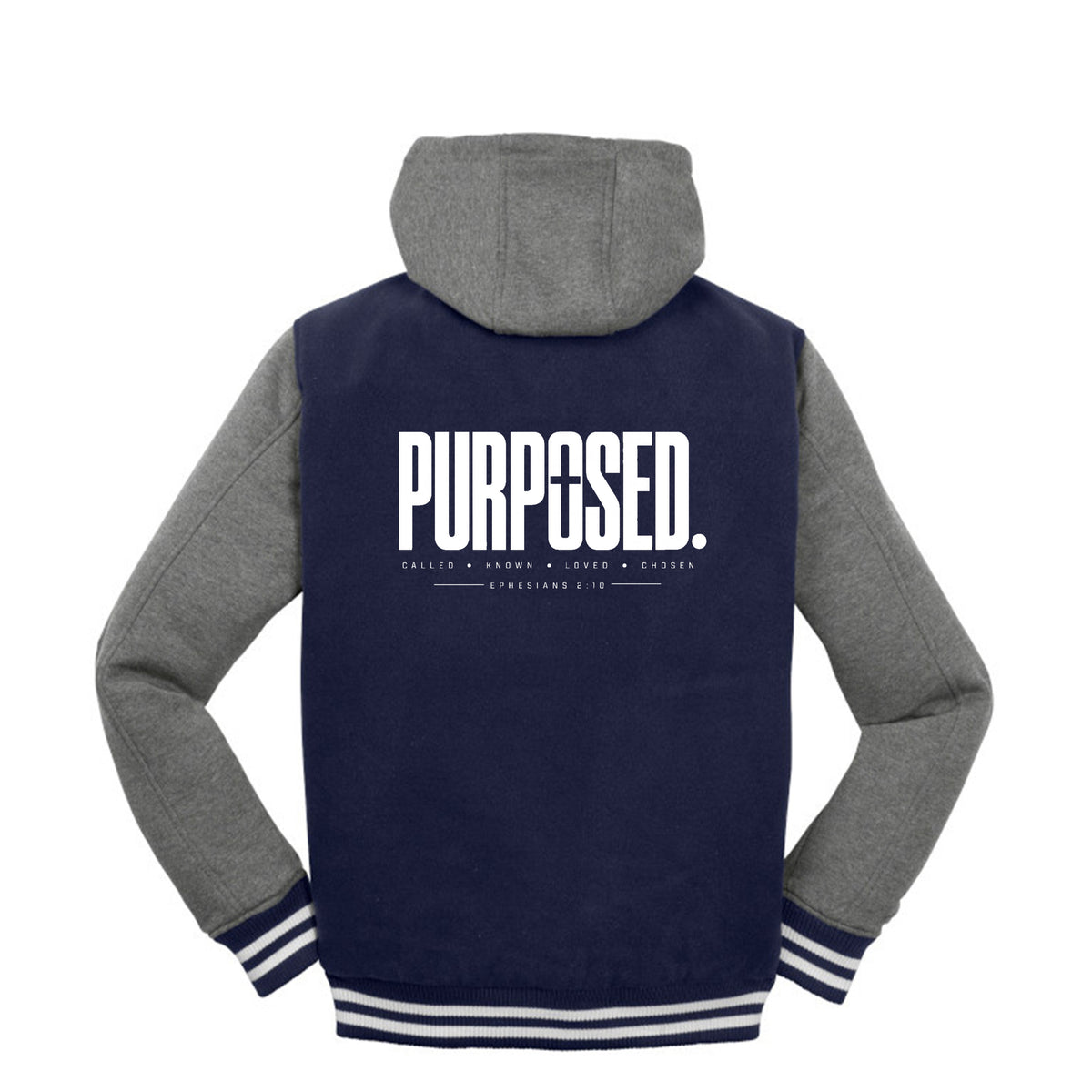 PURPOSED Christian letterman jacket, Ephesians 2:10