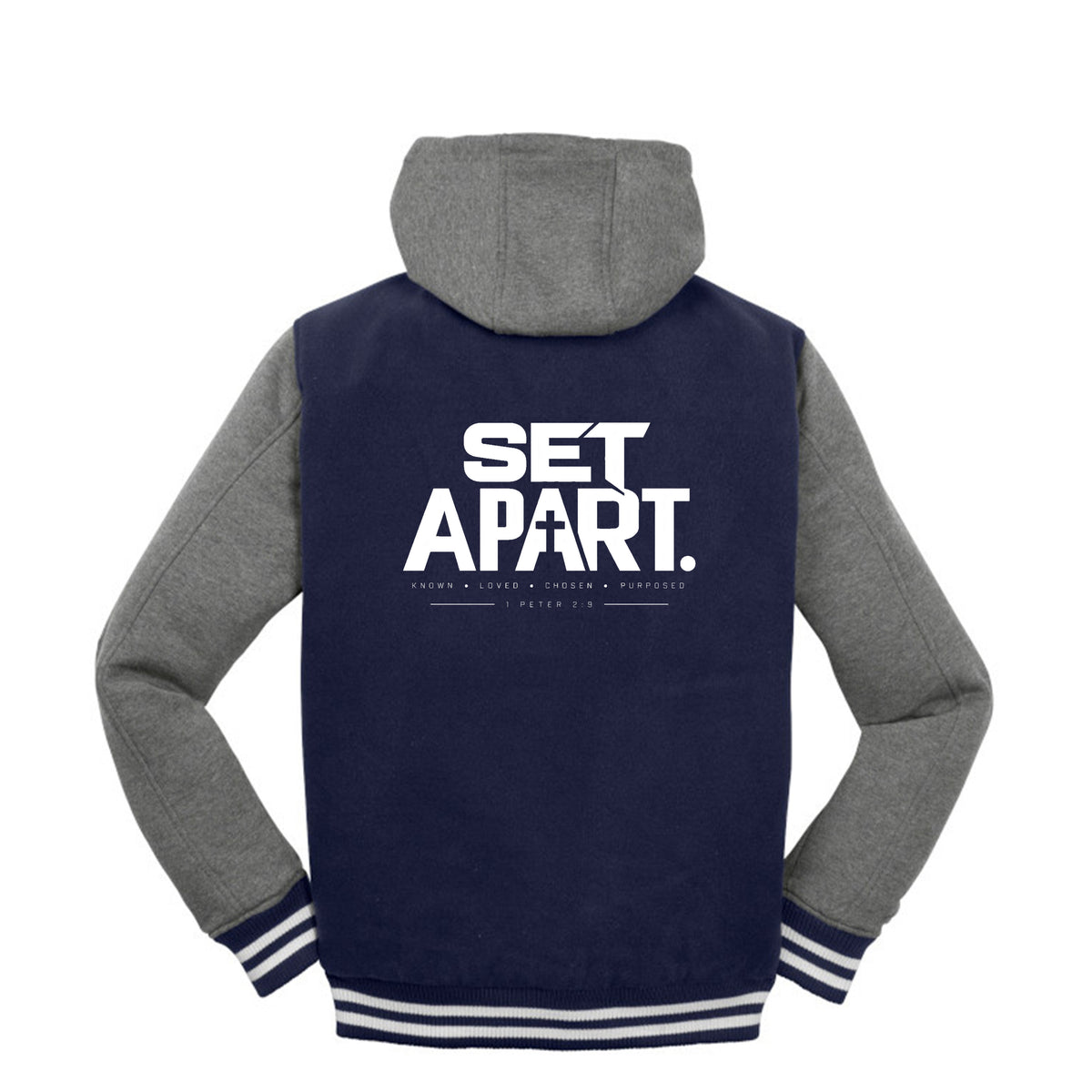 SET APART Christian letterman jacket, 1 Peter 2:9