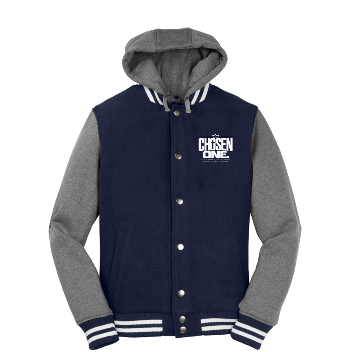 CHOSEN ONE Christian letterman jacket, 1 Peter 2:9