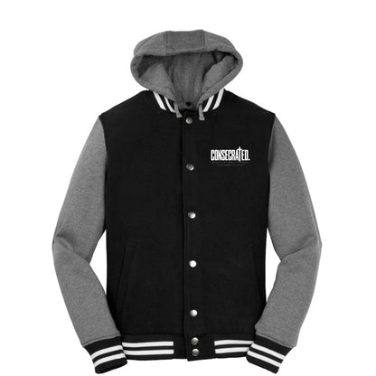 CONSECRATED Christian letterman jacket, Romans 12:1, back