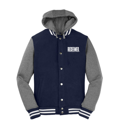 REDEEMED Christian letterman jacket, Ephesians 1:7