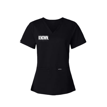 KNOWN Called By Name women's Christian scrub top, Isaiah 43:1