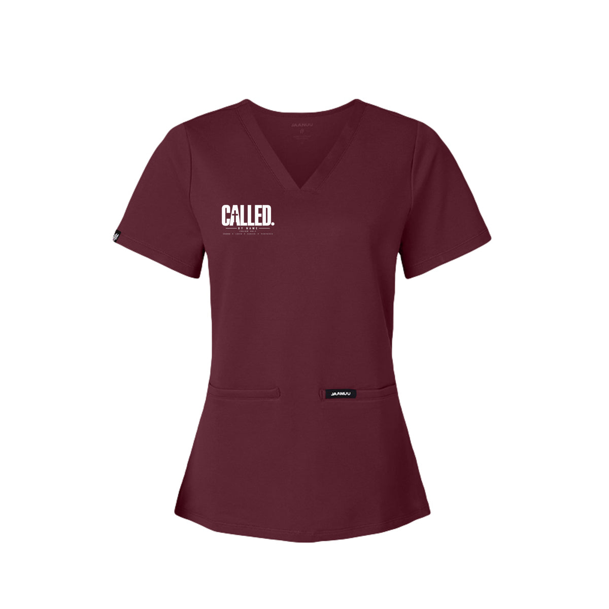 CALLED women's Christian V-neck scrub top, Isaiah 43:1
