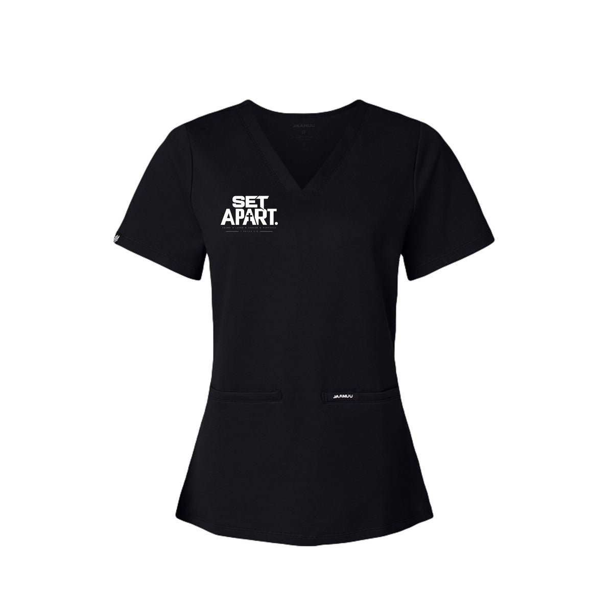 SET APART women's Christian V-neck scrub top, 1 Peter 2:9
