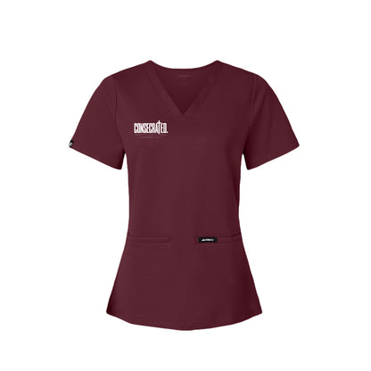CONSECRATED women's Christian scrub top, Romans 12:1