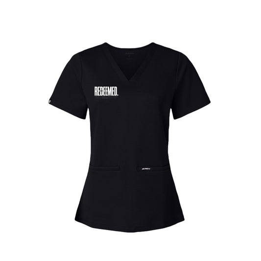 REDEEMED personalized women's Christian scrub top