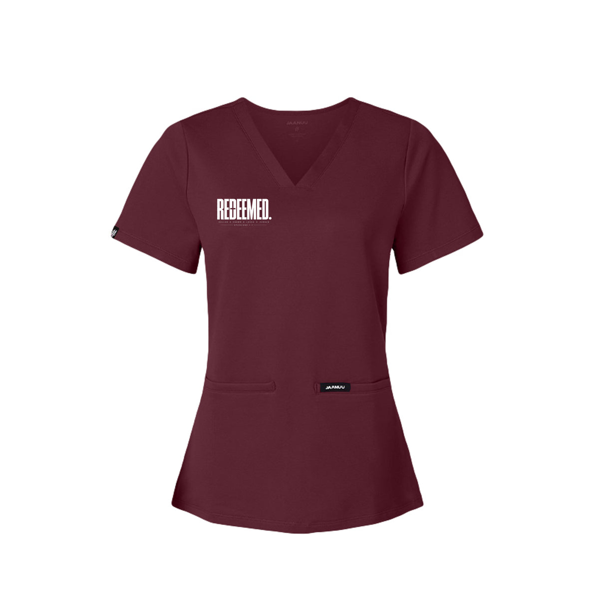 REDEEMED personalized women's Christian scrub top