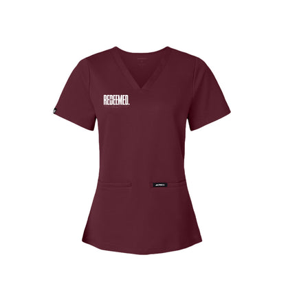 REDEEMED personalized women's Christian scrub top