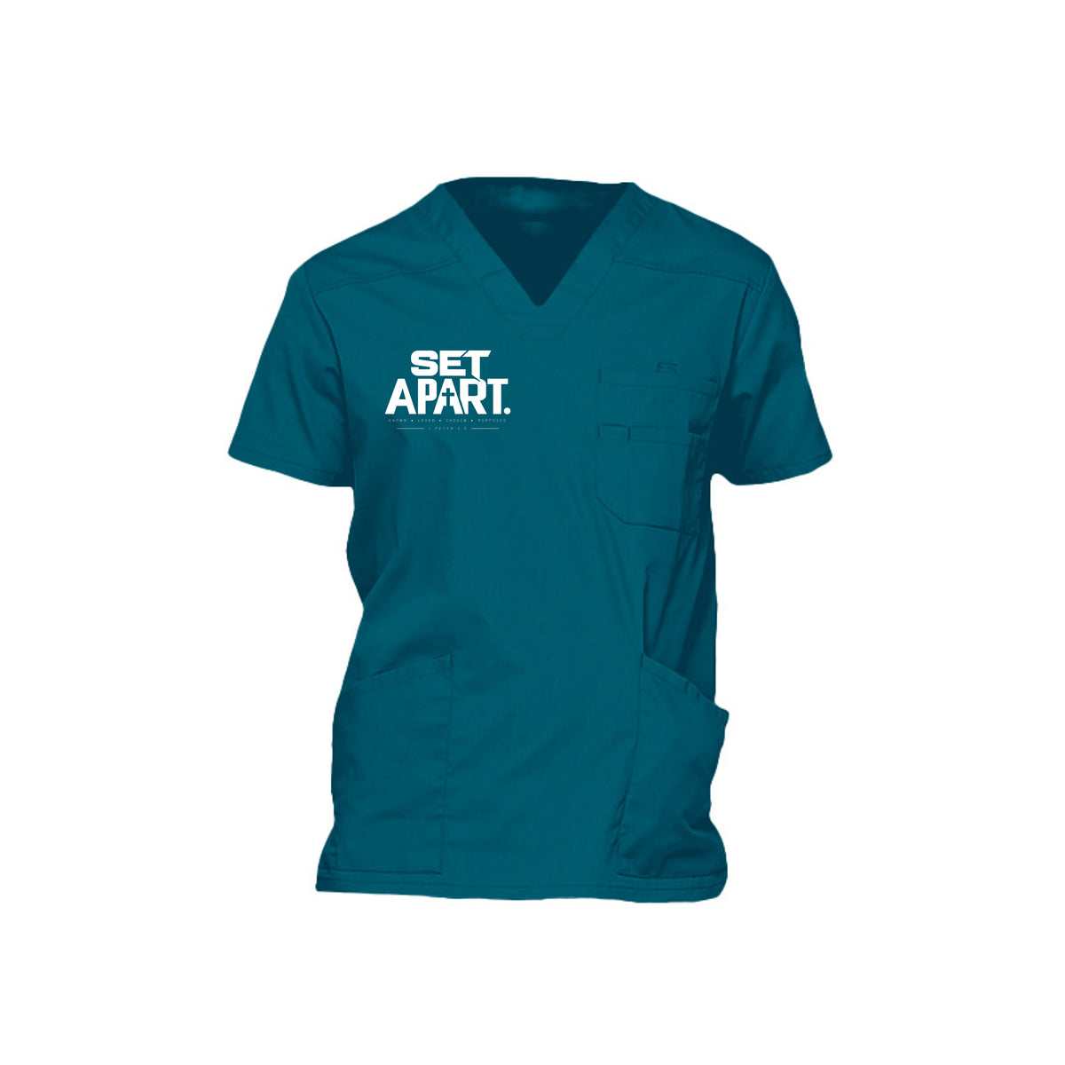 SET APART men's Christian scrub top, 1 Peter 2:9