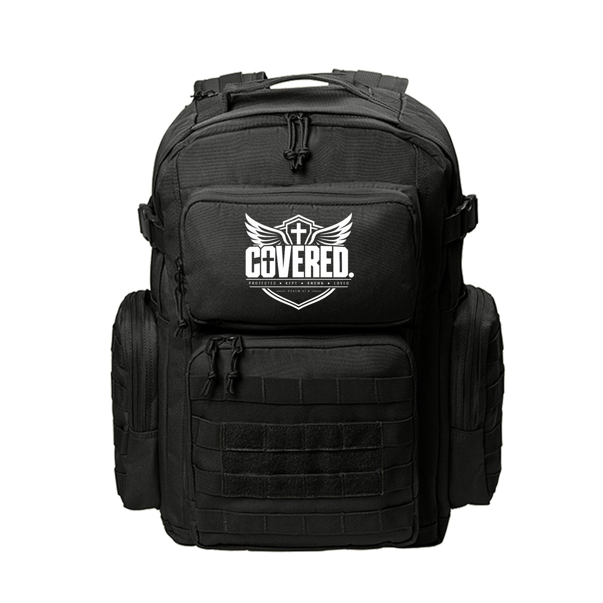 COVERED Christian laptop backpack, Psalm 91:4
