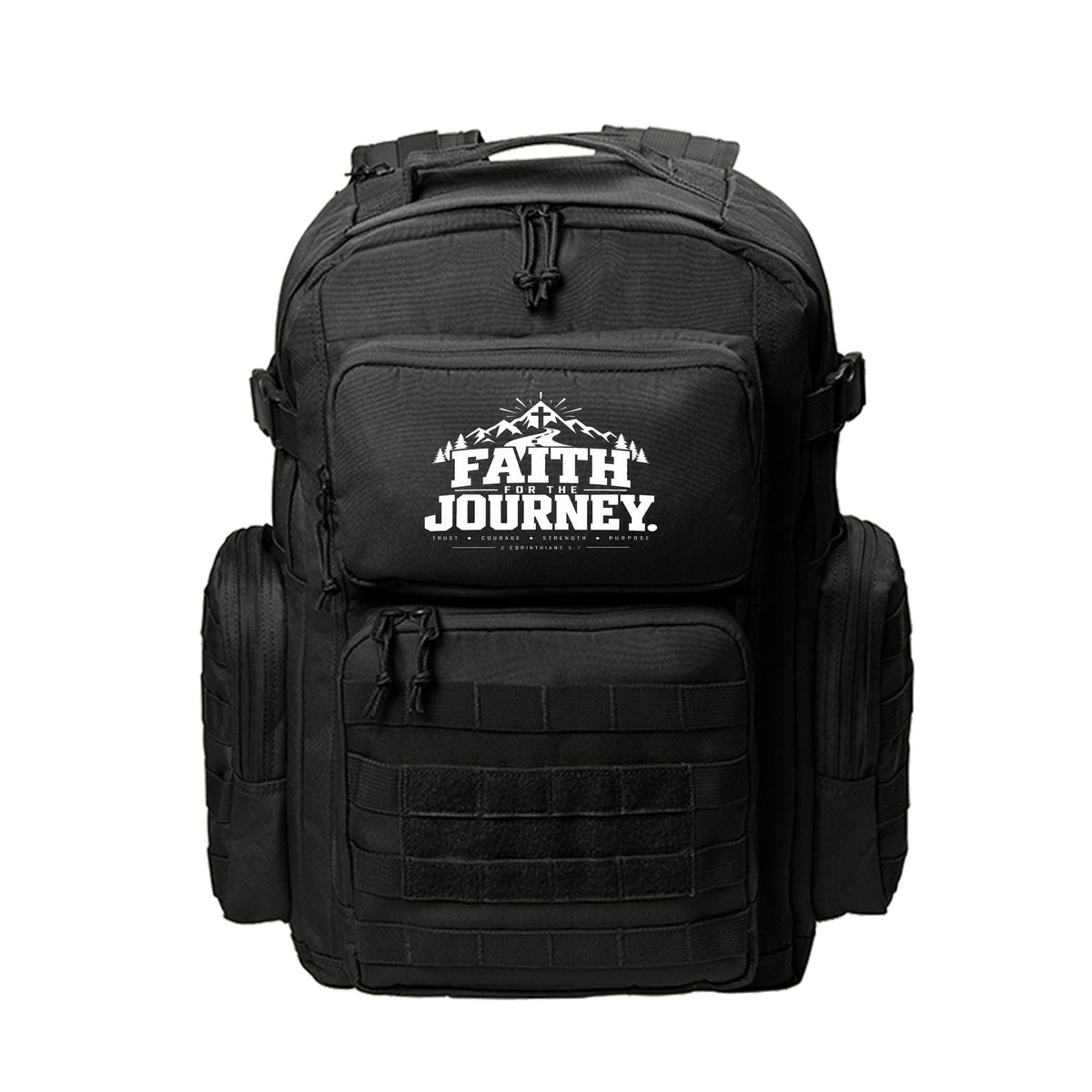 Faith for the Journey Christian travel backpack, 2 Corinthians 5:7