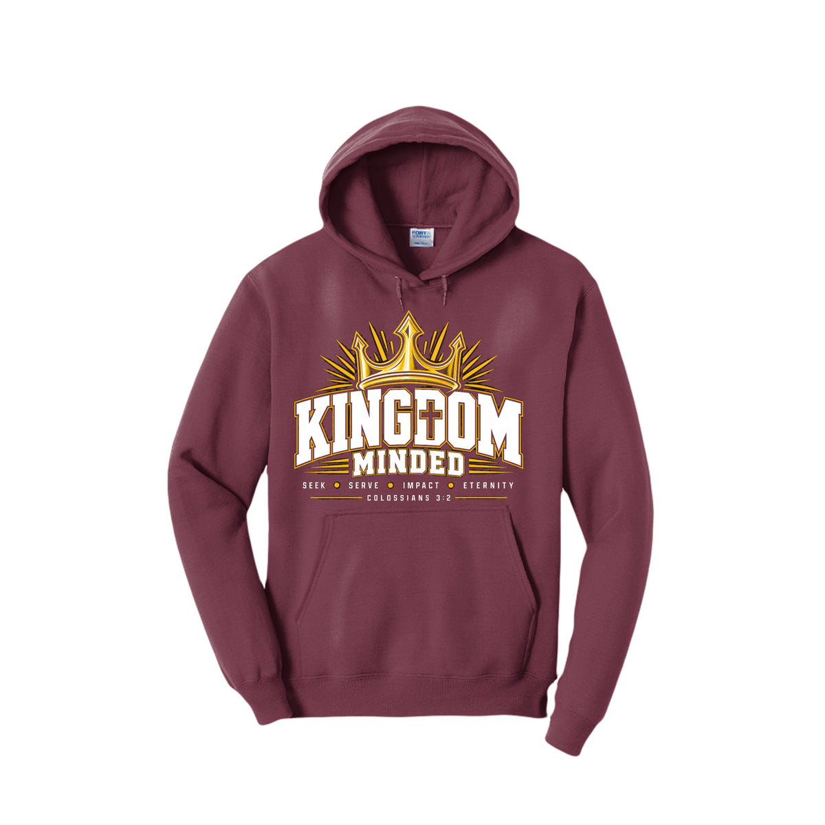 Kingdom Minded Christian crown hoodie, Colossians 3:2