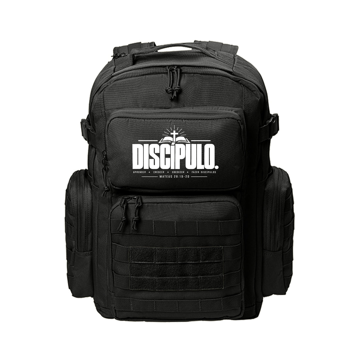 DISCÍPULO Portuguese Christian backpack with Mateus 28:19-20 design (Disciple)