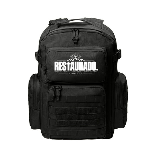 RESTAURADO Portuguese Christian backpack with Romanos 12:2 design (Restored)