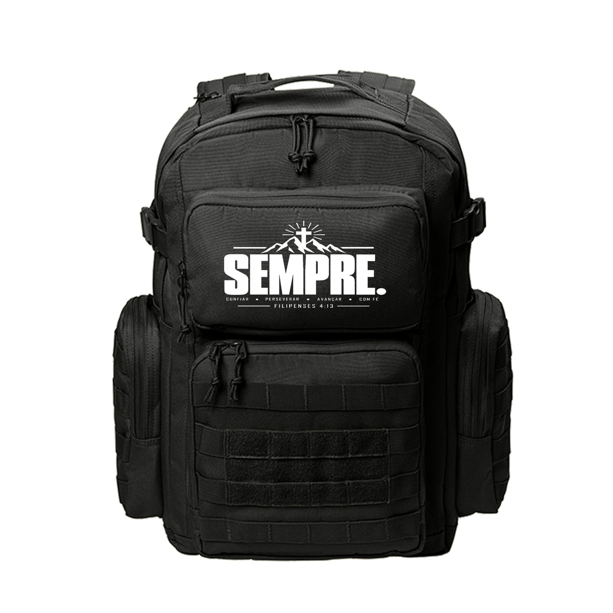 SEMPRE Portuguese Christian backpack with Filipenses 4:13 design (Always)
