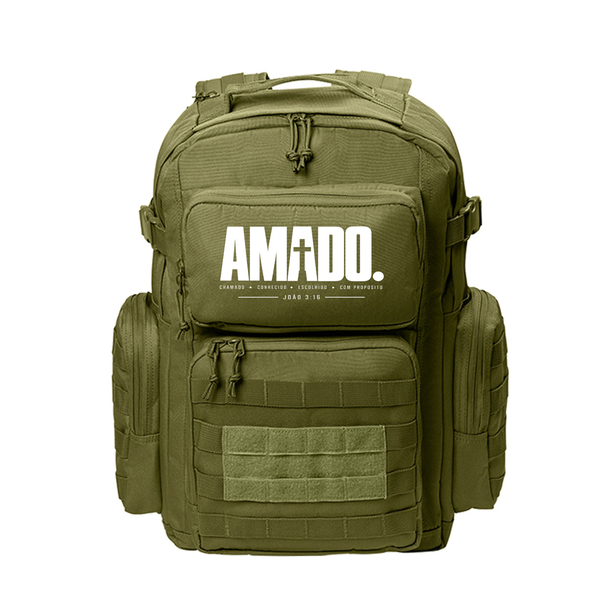 AMADO Portuguese faith backpack, alternate view