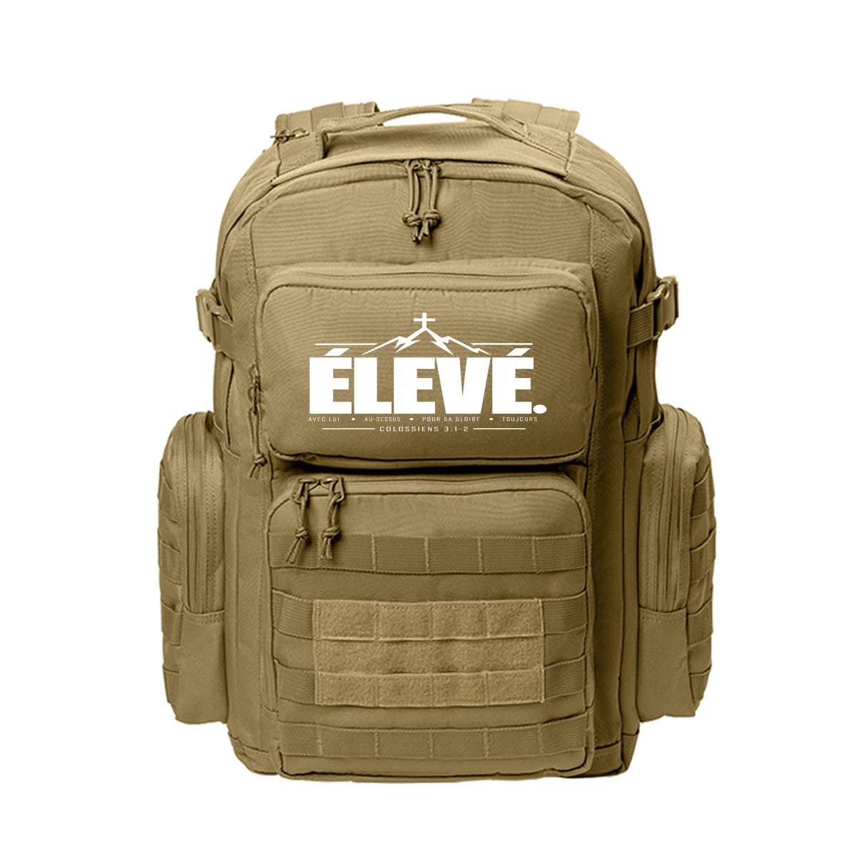ÉLEVÉ French Christian laptop backpack, alternate view