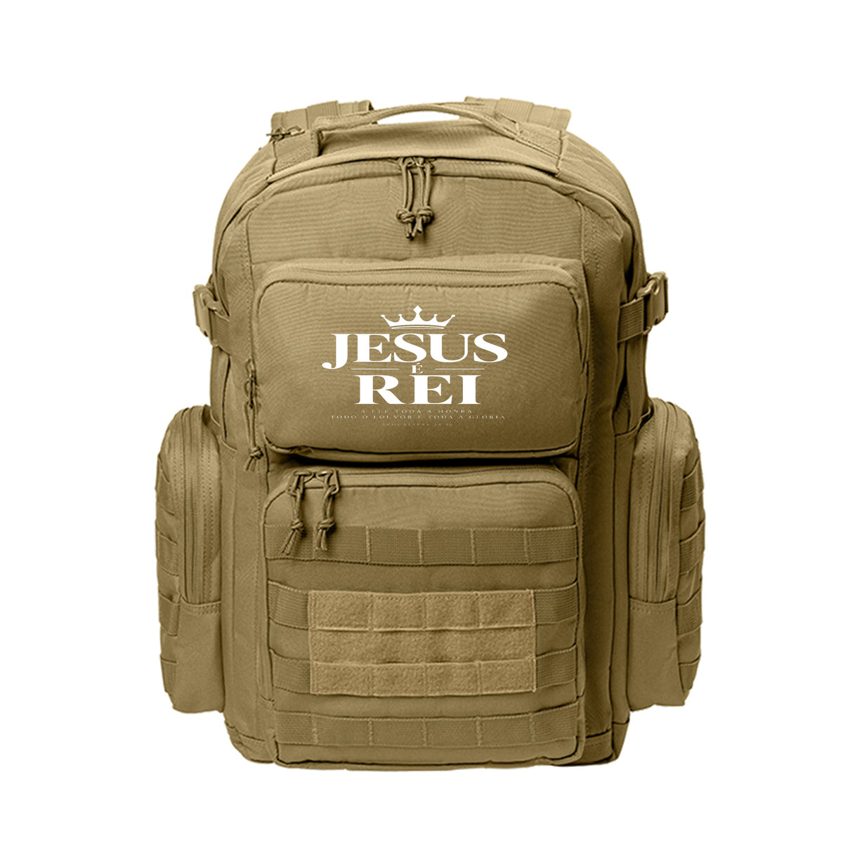 JESUS É REI Portuguese Christian laptop backpack, alternate view