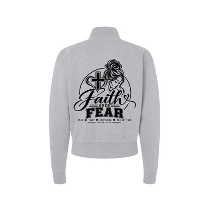 Faith Over Fear Isaiah 41:10 women's Christian zip jacket