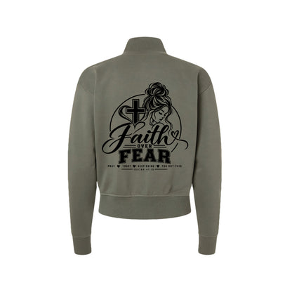 Faith Over Fear Isaiah 41:10 women's Christian zip jacket
