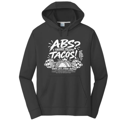 Abs? I Thought You Said Tacos 1 Corinthians 10:31 unisex Christian gym hoodie