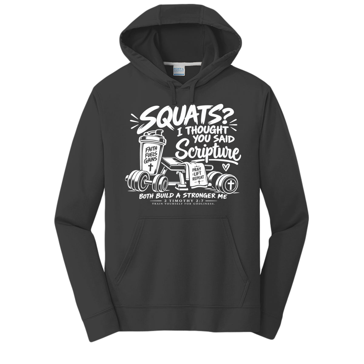 Squats? I Thought You Said Scripture 2 Timothy 2:7 unisex Christian gym hoodie