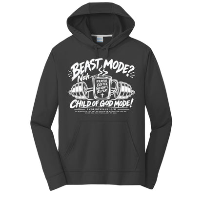 Beast Mode? Nah, Child of God Mode 1 Corinthians 10:31 unisex Christian gym hoodie