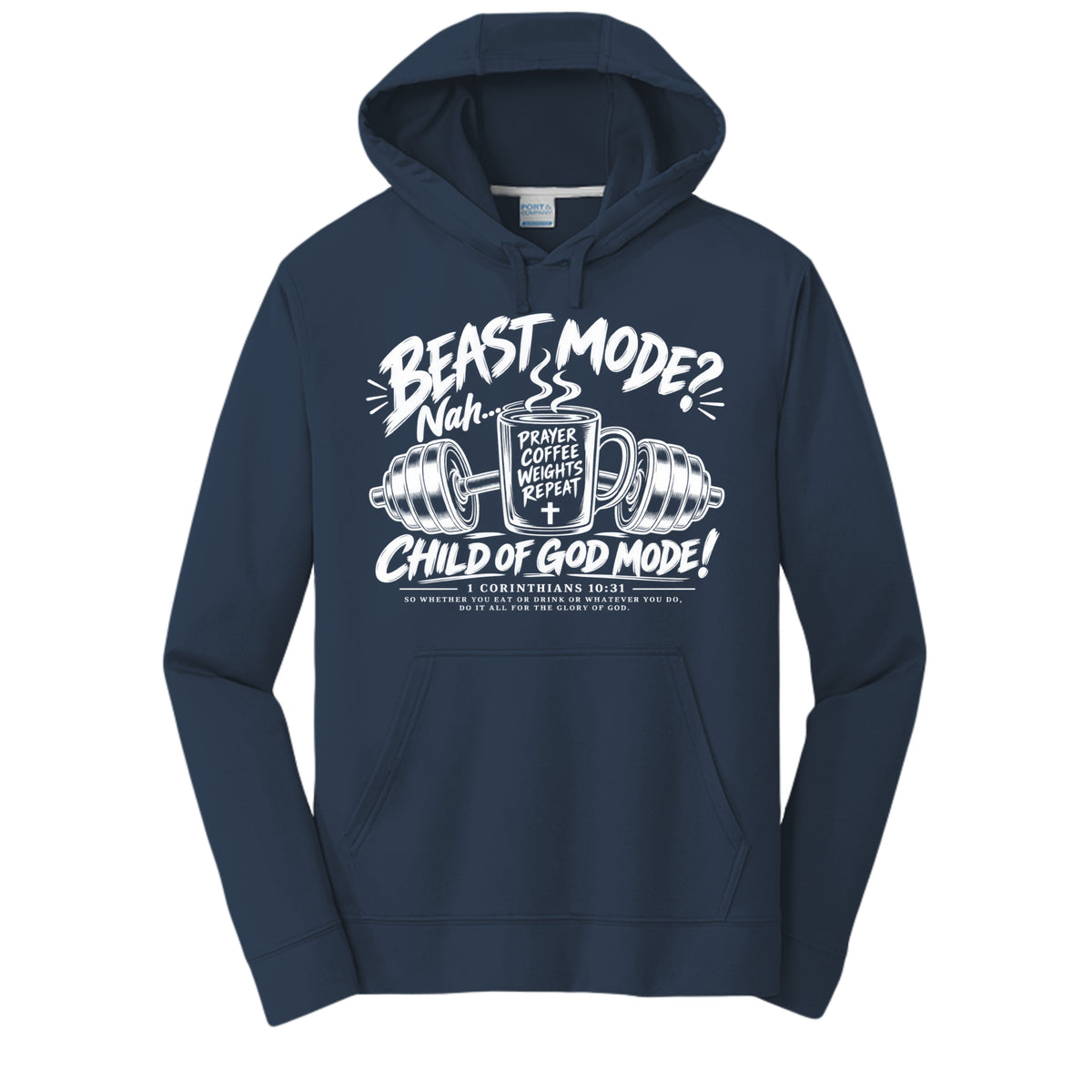 Child of God Mode unisex Christian gym hoodie - Claimed by God Designs